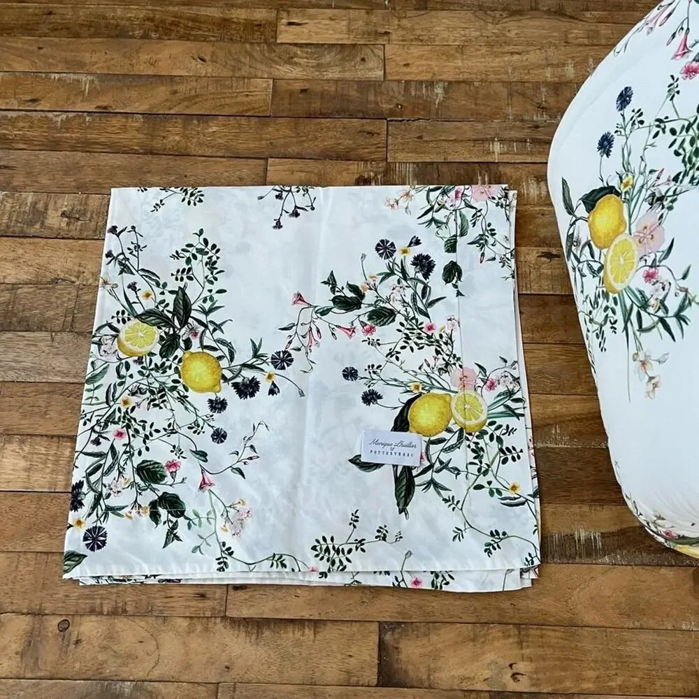Pottery Barn Monique Lhuillier Positano Comforter & Sham 99 x 91 Lemon Print